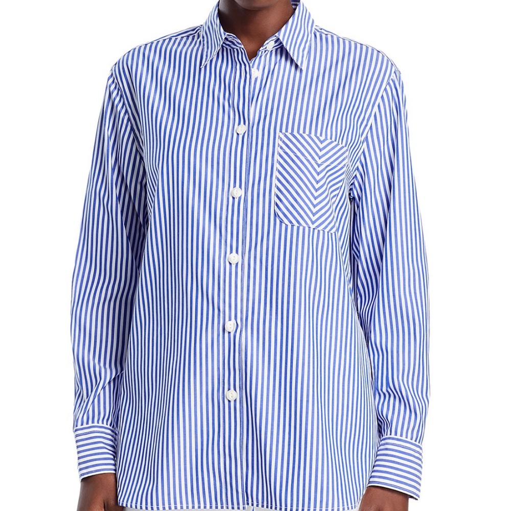 rag & bone Blue Striped Button Down Shirt